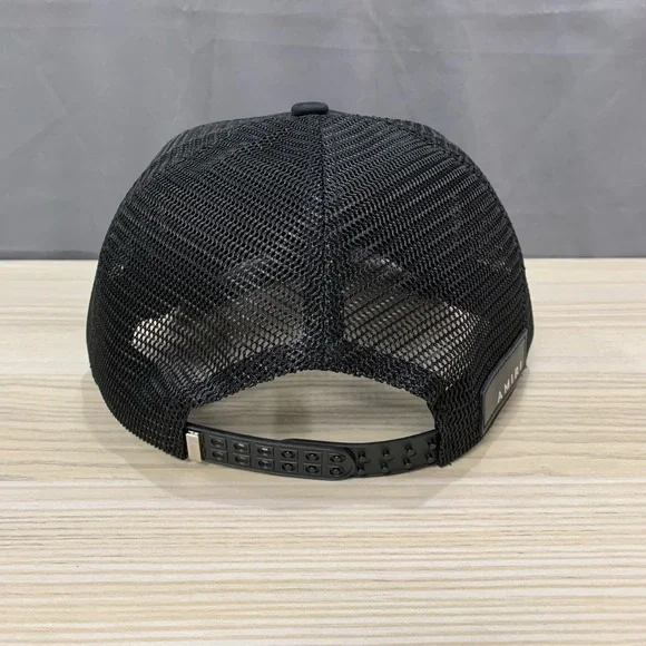 Amiri Black Trucker Hat Summer embroidery mesh cap - Picture 3 of 5